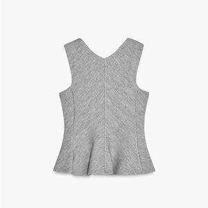 Zara Gray Textured Peplum Top